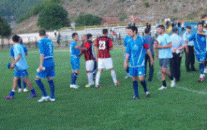 Napredok players celebrating their win against Vardar, photo: Sportefe.com.mk